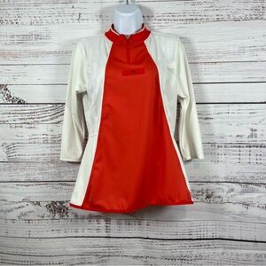 Adidas by Stella McCartney Barricade Orange 1/4 Zip 3/4 Sleeve Top